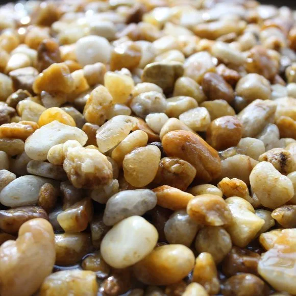 20 lbs, Pea Gravel - NC River Rock, Natural Decorative Mixed Pebbles