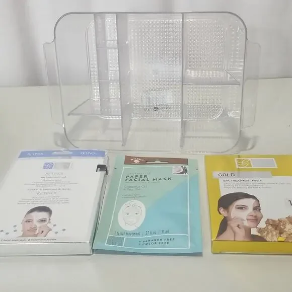 Makeup storage organizer and facial masks