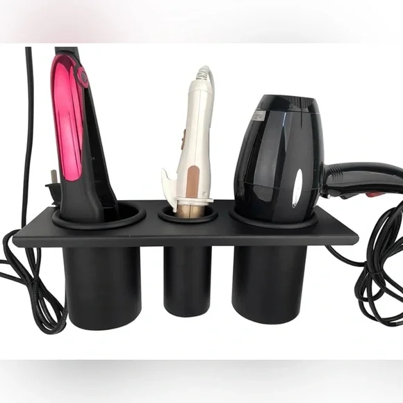 Black Metal Hair Tool Cabinet Wall Mount Holder