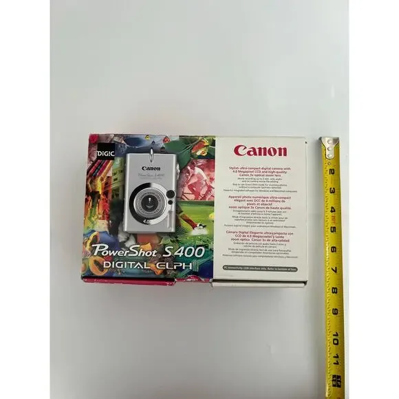 Canon PowerShot S400 Digital Elph Camera - Silver Extras UNTESTED Parts Only