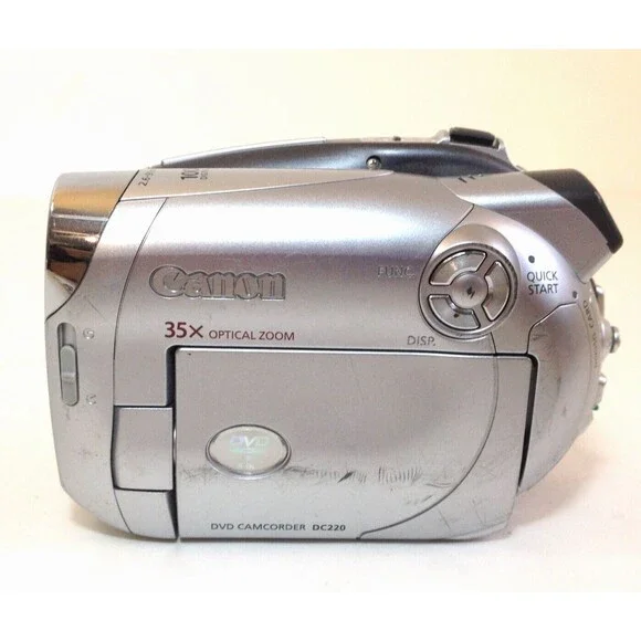 Canon DC220 Mini DVD Camcorder 35X Optical Zoom For Parts or Repair