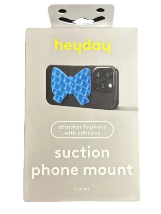 Heyday Blue Bow Suction Phone Mount Silicone Grip Holder Universal New