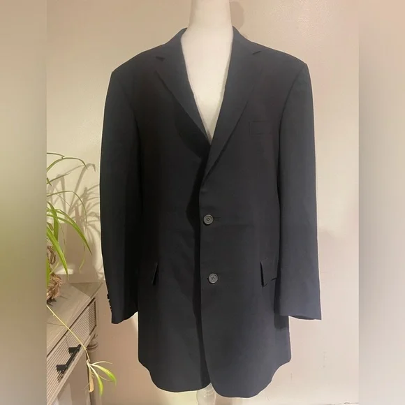 Brooks Brothers Brooks Ease Wool Dark Blue Blazer/Sports Coat Men's 45 Long USA