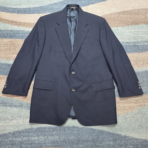 Brooks Brothers Black Blazer Sport Coat Mens 43R Wool Made USA Classic 2 Button