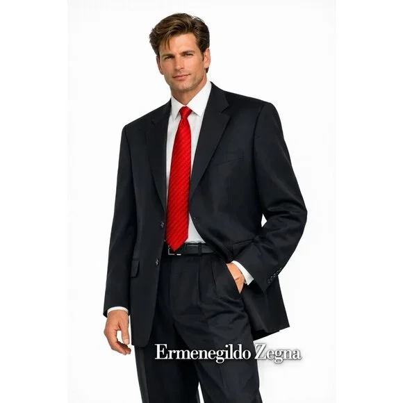 vintage Y2K 90s ERMENEGILDO Z ZEGNA jacket blazer wool mohair designer black 42L