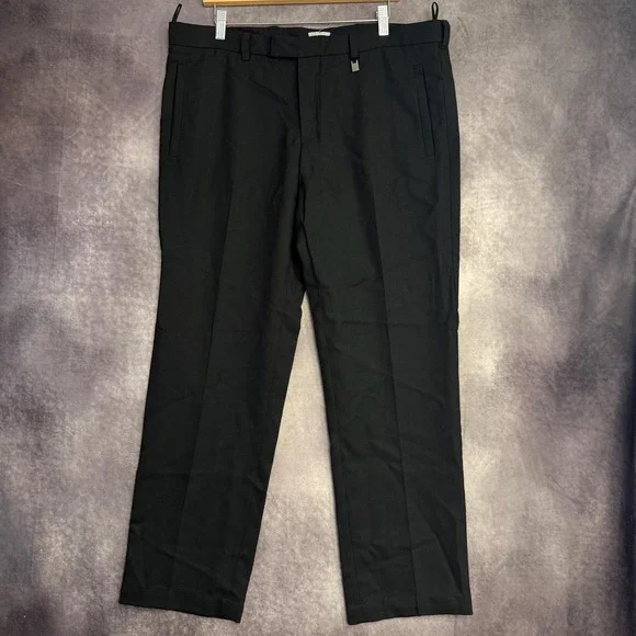 Prada Dress Pants Mens 38x32 Black Virgin Wool Flat Front Lined Formal Luxury