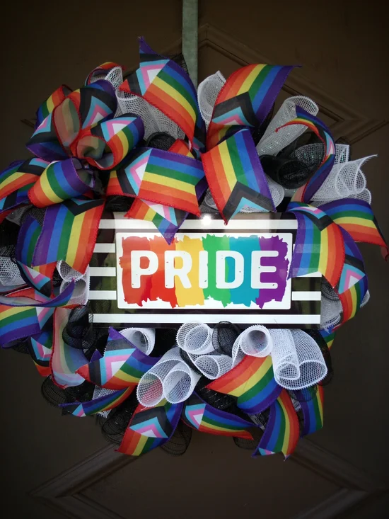 Pride Rainbow Wreath - Colorful Celebration Door Decor