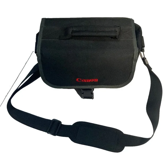 Vintage Canon Black accessory bag red logo 1990s SLR DSLR shoulder strap