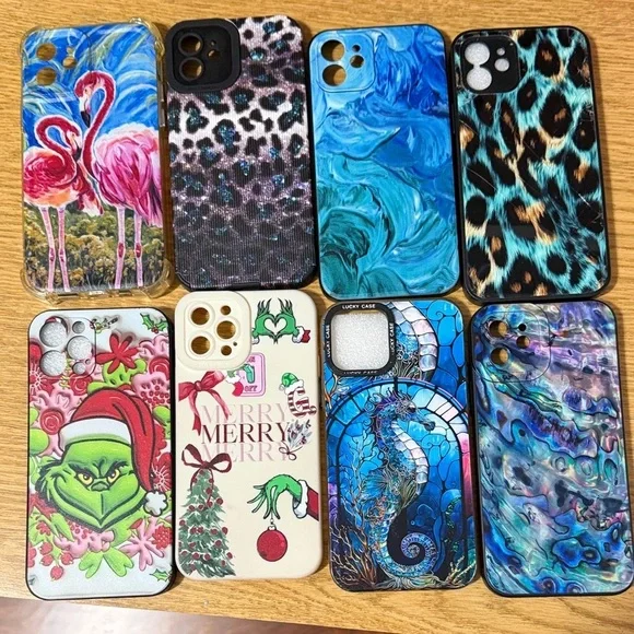 🍭🍭🍭BOGOHO🍭🍭🍭Stylish Patterned IPhone 12 Cases - Multi-ColorLot of 8
