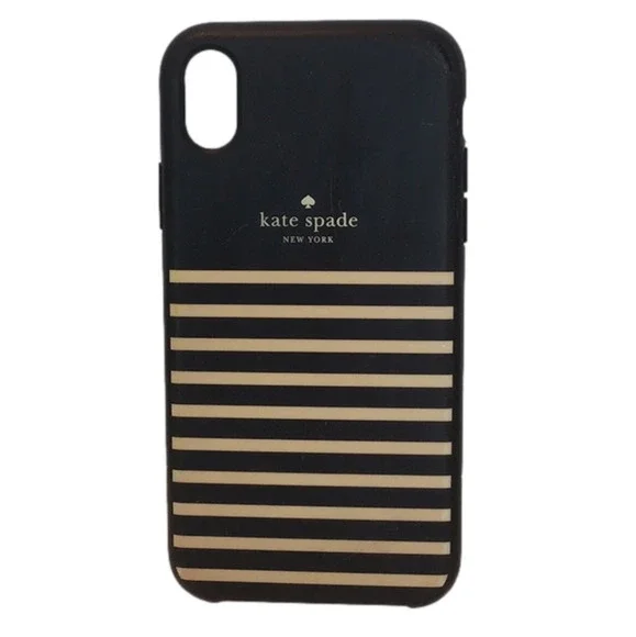 KATE Spade Black and Tan Striped I Phone Case