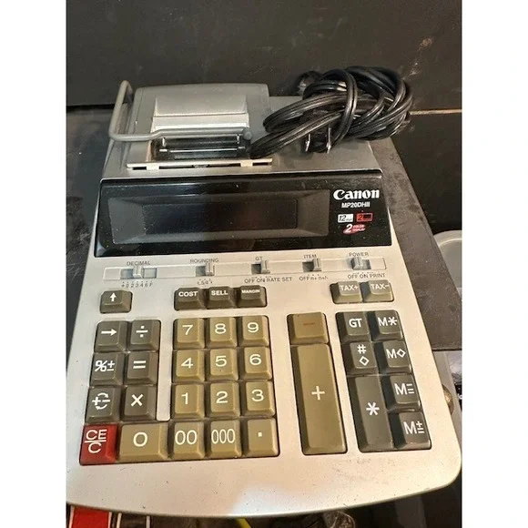 Canon MP20DHII Desktop Printing Calculator 12 Digit 2 Color Display Office
