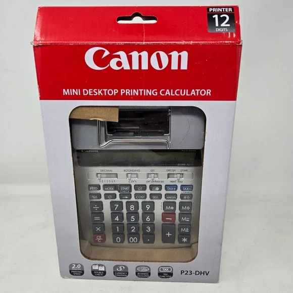 Canon P23-DHV Mini Desktop Printing Calculator 2 Color Print READ DESCRIPTION
