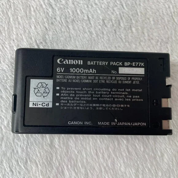 Genuine Canon BP-E77K Battery Pack 6V 1000mAh Ni-Cd for Vintage Camcorder Video