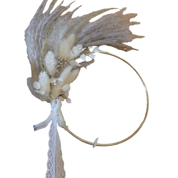 Pampas grass bouquet Trockenblumen Pampas grass wreath gold hoop 6