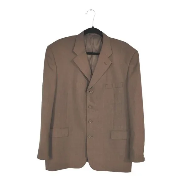 Zandello men's jacket 44R Light Brown brown/Beige Sports Coat Blazer 4 Button