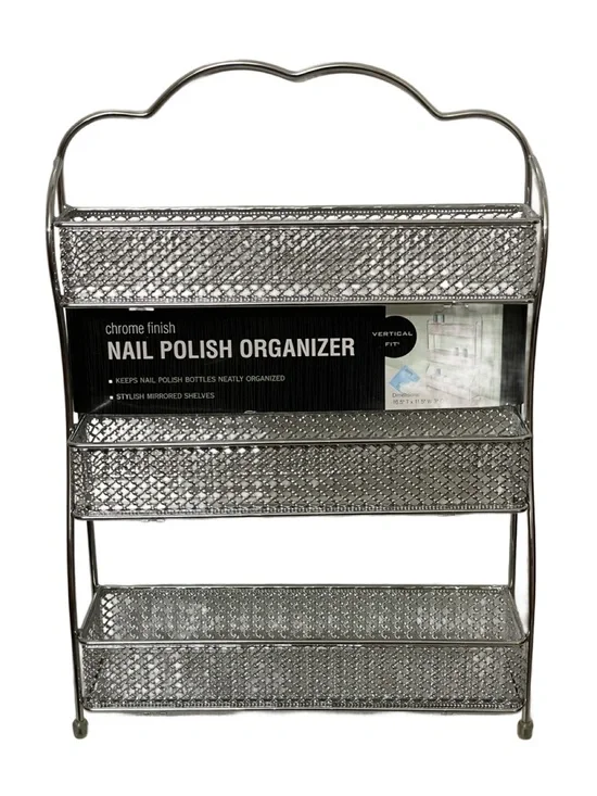 Chrome Finish Nail Polish Organizer Rack - 3 Tier (NWT)