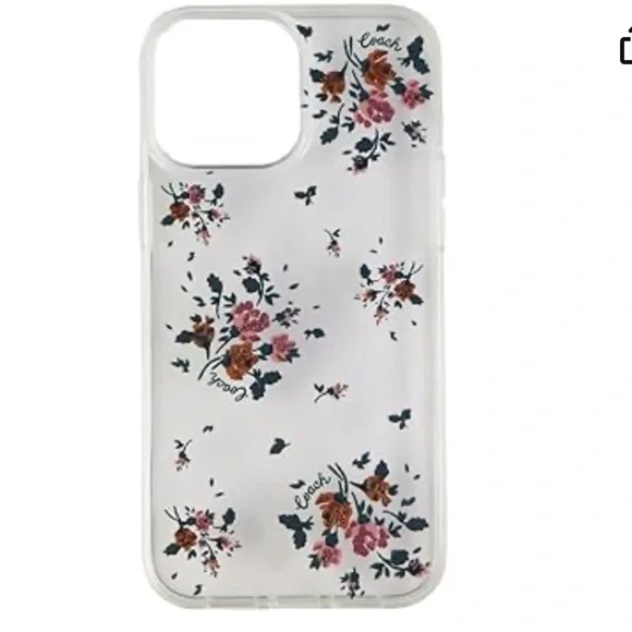 Coach Cell Phone Hardshell Case in Rose Bouquet / Clear, for iPhone 13 Pro
