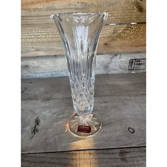 VTG Gorham Crystal‎ King Edward 8'' Bud Vase Made in West Germany