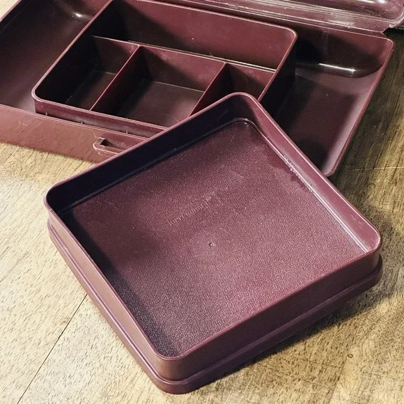 Vintage Tupperware Tuppercraft Brown Personal Valet‎ Travel Case Organizer #1624