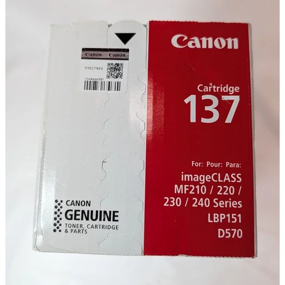Canon 137 Genuine Toner Cartridge Black 9435B001 imageCLASS MF210 MF230 LBP151
