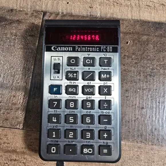 Rare Vintage Canon Palmtronic F-80 Calculator