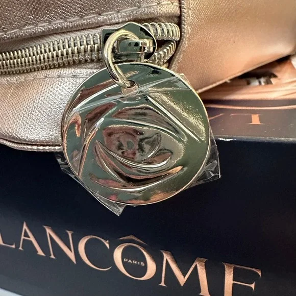 Lancome Metallic Rose Gold Cosmetic Makeup Bag‎