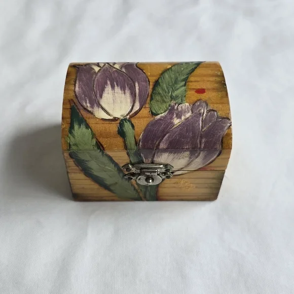 Floral Wooden Trinket Box