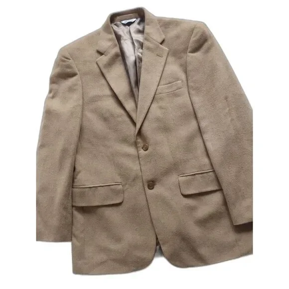 Joseph & Feiss 100% Camel Hair Blazer Sport Coat Jacket Soft Size 39R Career