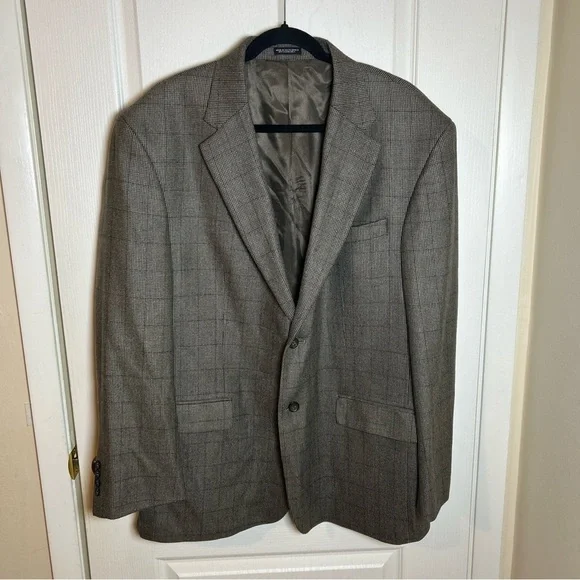 OSCAR DE LARENTA 48 Regular Men’s Tweed Blazer/Jacket Gray