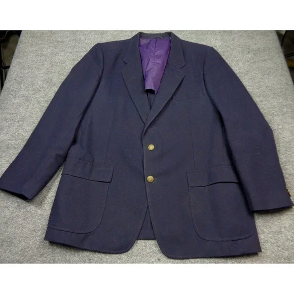 Vintage Patagonia Mens Navy Blue Field Jacket Blazer Sport Coat Sz 44L 2-Button