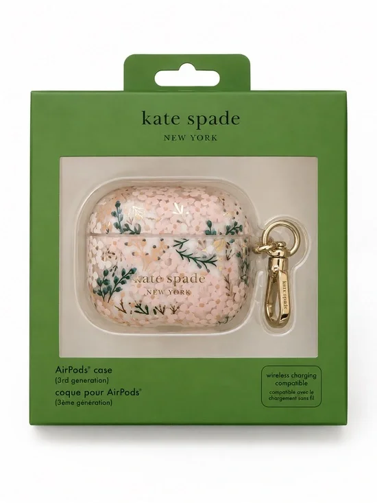 kate spade Pink Floral AirPods Case 3rd generation wireless chanrgung compatible