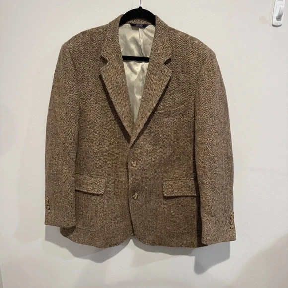 Ben Silver Charleston x Harris Tweed Wool Sport Coat Blazer‎ Size 44 XL Casual