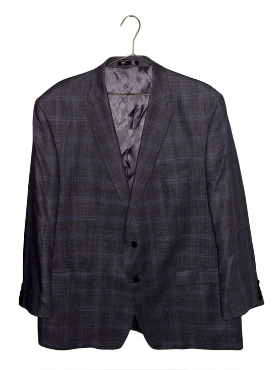 Lauren Ralph Lauren Mens Gray Blazer Sport Jacket 48L Silk & Wool, P2P 23”