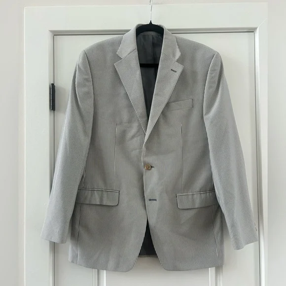 Lauren Ralph Lauren Grey Pin Striped Blazer Suit Jacket Mens 39R