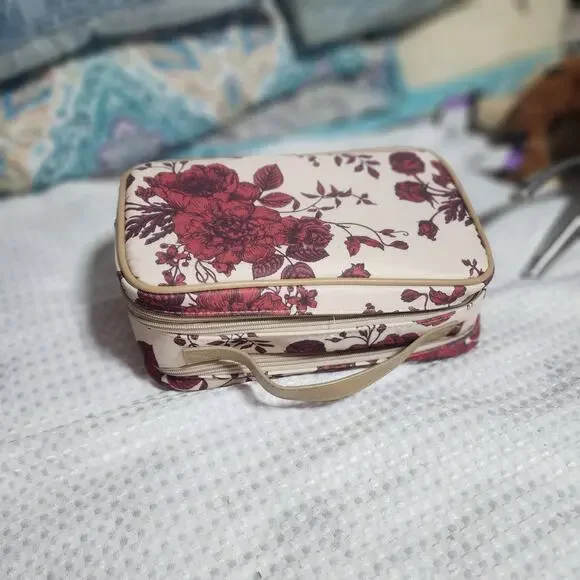 MARTHA STEWART EUC CARRY MAKEUP JEWELRY BOX BAG TRAVEL NAG