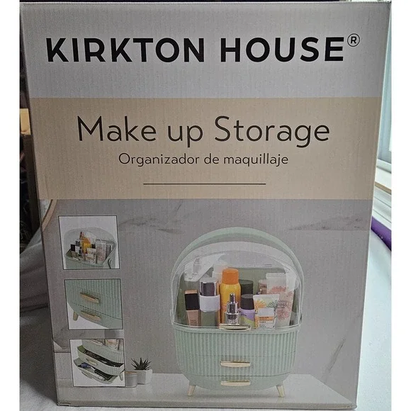 Kirton House Makeup Storage Organizer‎ Case Clear Lid Drawers Vanity Green