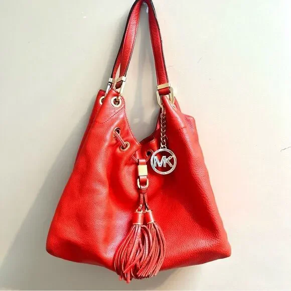 Michael Kors orange leather shoulder Bag