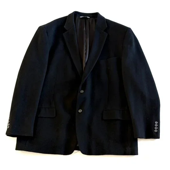 Black Camel Hair Blazer Men's XL lined luxury