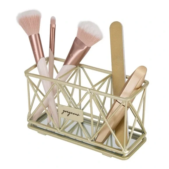 Gold Makeup Brush Holder