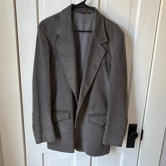 Pioneer Wear‎ Men's Gray Corduroy Blazer with Elbow Patches