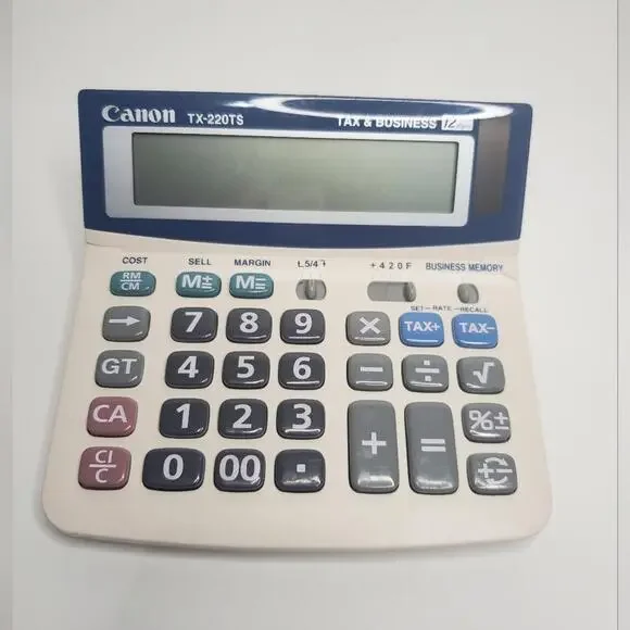 Canon TX-220TS Tax and Business 12Digit Calculator Tested