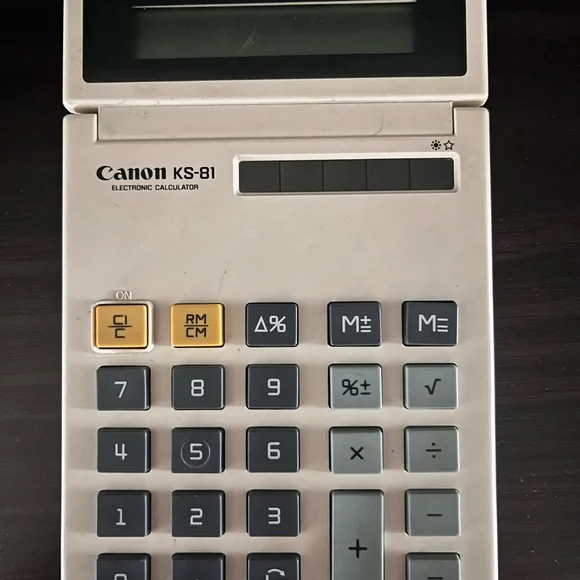 Canon KS-81 Electronic Calculator - Silver and Black