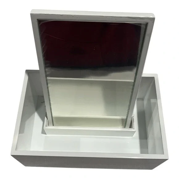 New Dior White Lacquered‎ Vanity/Make-up Storage Box With Mirror