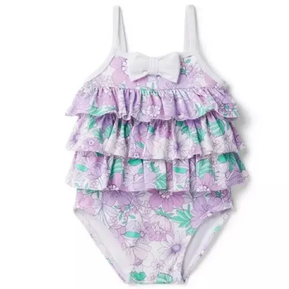 Janie And Jack Baby Floral Ruffle Swimsuit