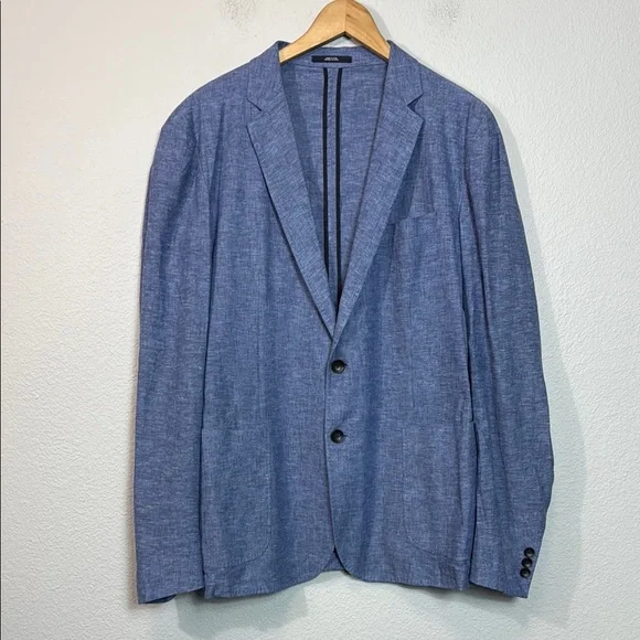 1901 Men's Blue Linen Blend Blazer‎