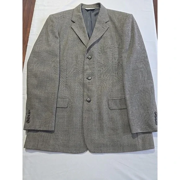 PRONTO UOMO Beige Jacquard WOOL SPORT COAT 42R blazer suit jacket ITALY