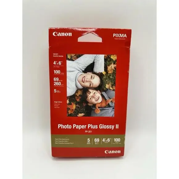 100 SHEETS INKJET CANON PHOTO PAPER PLUS GLOSSY II  4