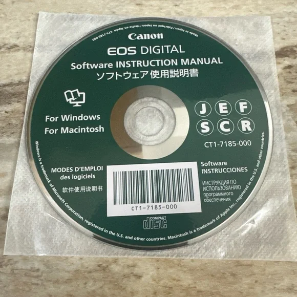 Canon EOS Digital Software Instruction Manual CD - Dark Green