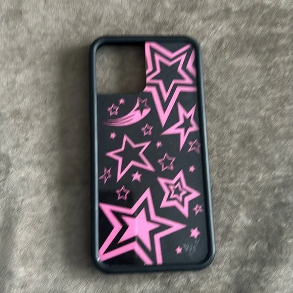 Wild Flower phone case for iPhone 12 Pro Max. Color- pink/black.