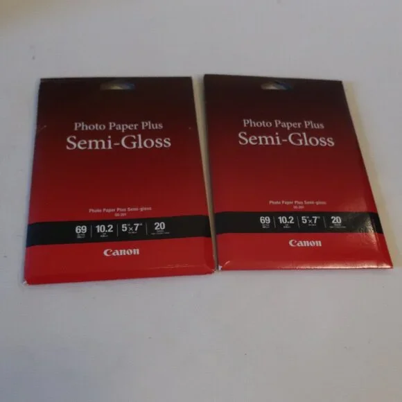 NIB 2 Pack Damaged Box Canon Photo Paper Plus Semi-Gloss 20 Sheets